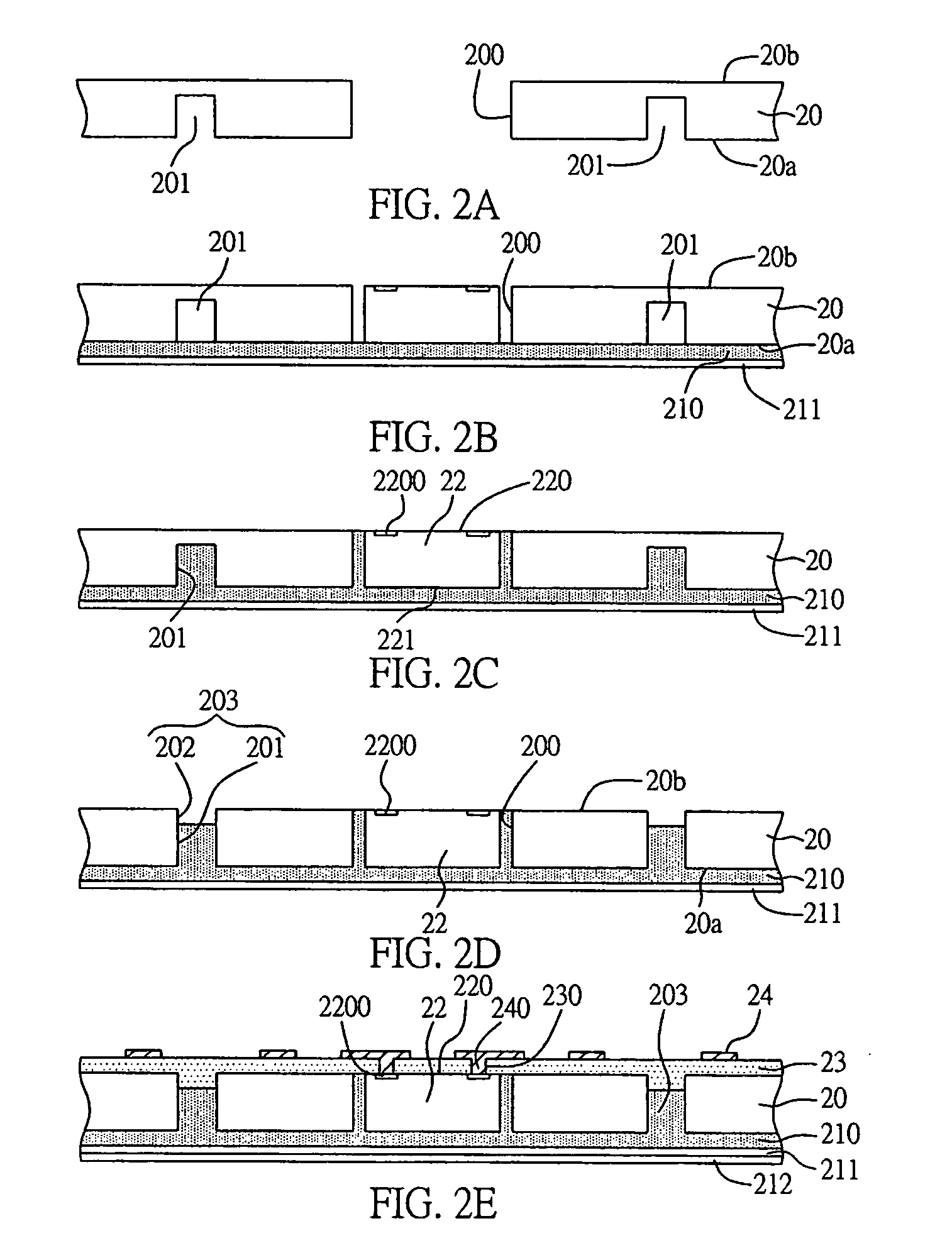 Structure with semiconductor chips embeded therein