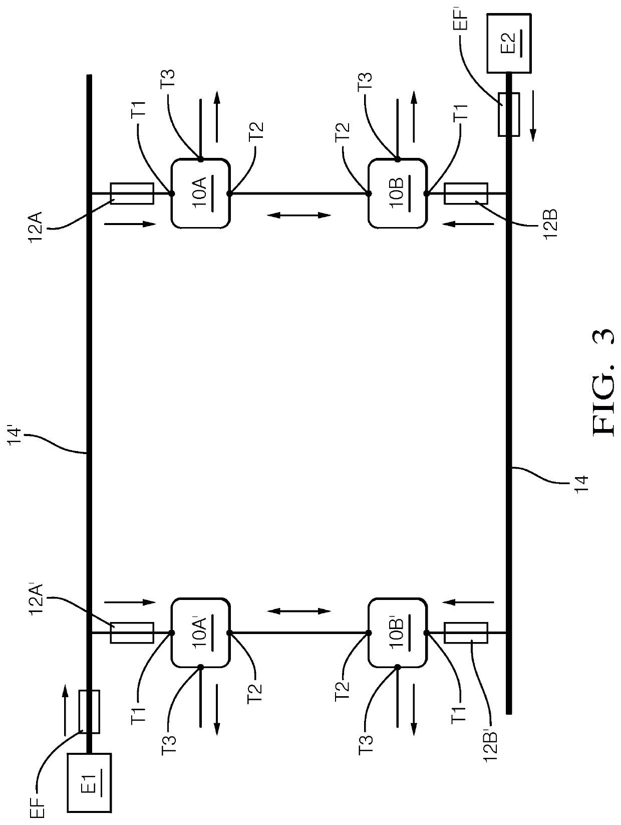 Electronic circuit for redundant supply of an electric load