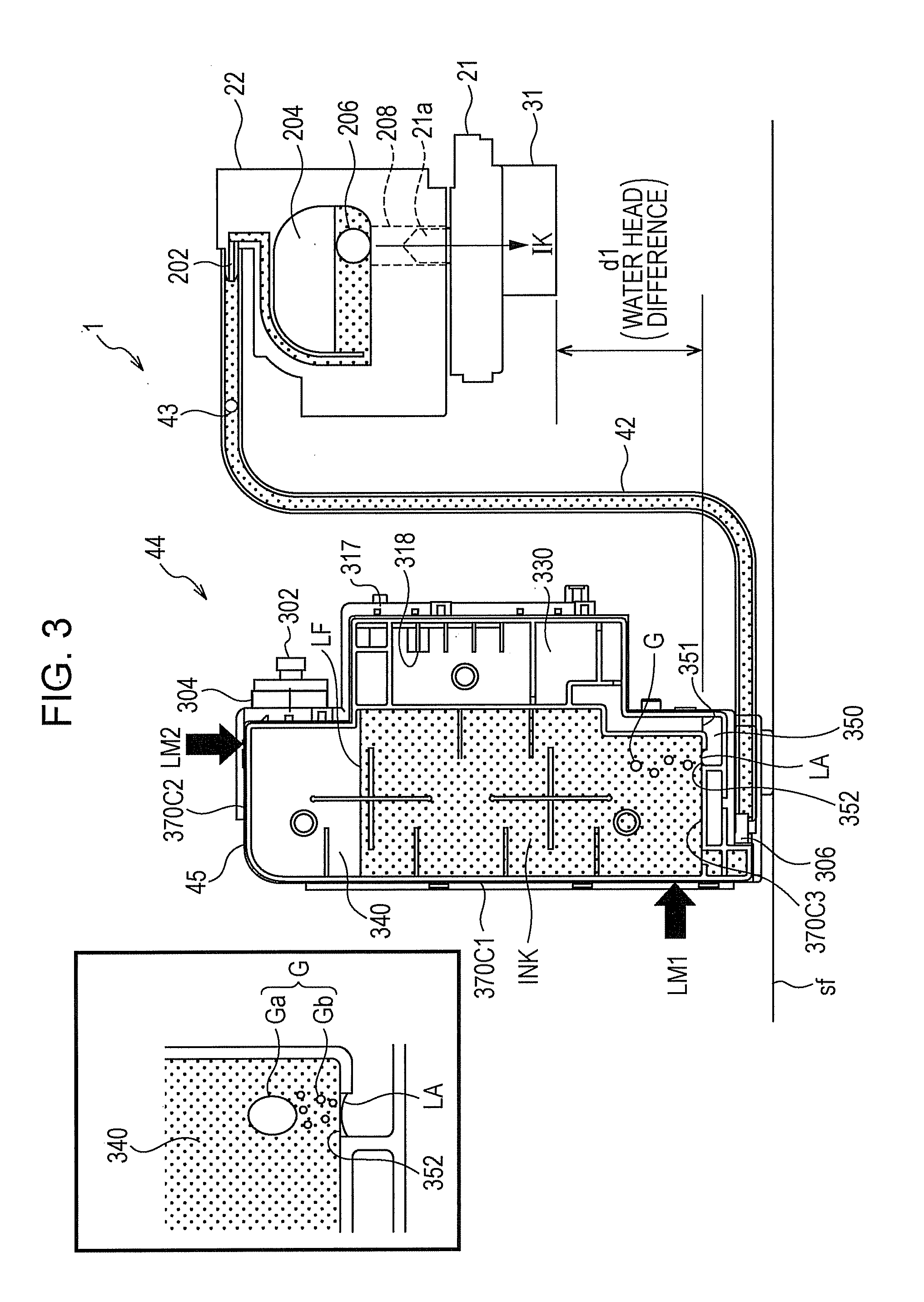 Ink composition for ink jet recording, ink supply system, and ink jet recording apparatus
