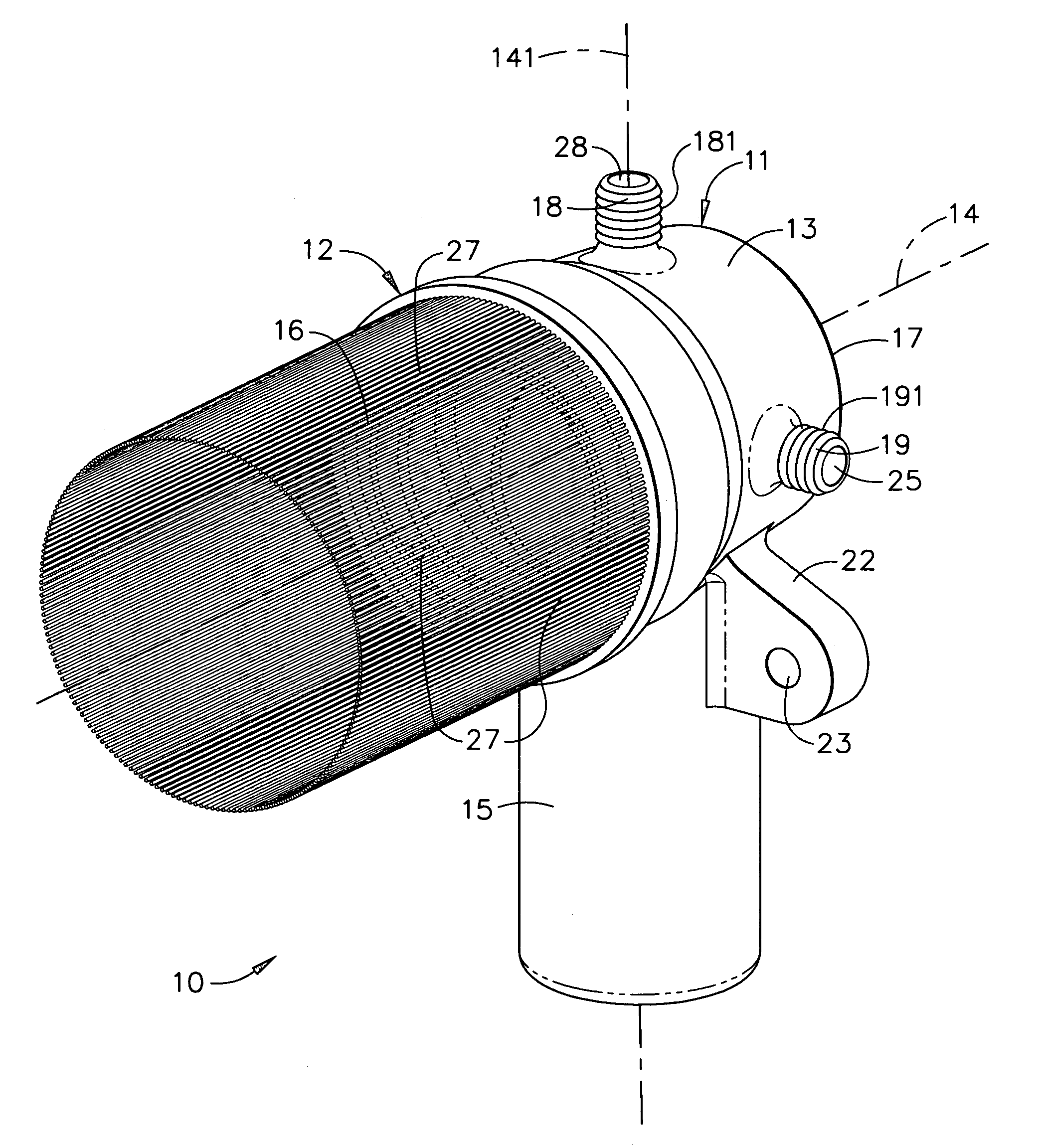 Coolant feed drill nozzle with thrust-vectored exhaust