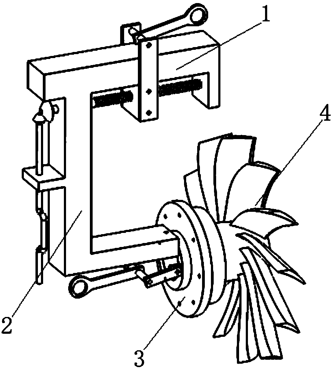 Aeroengine rotor part turning device