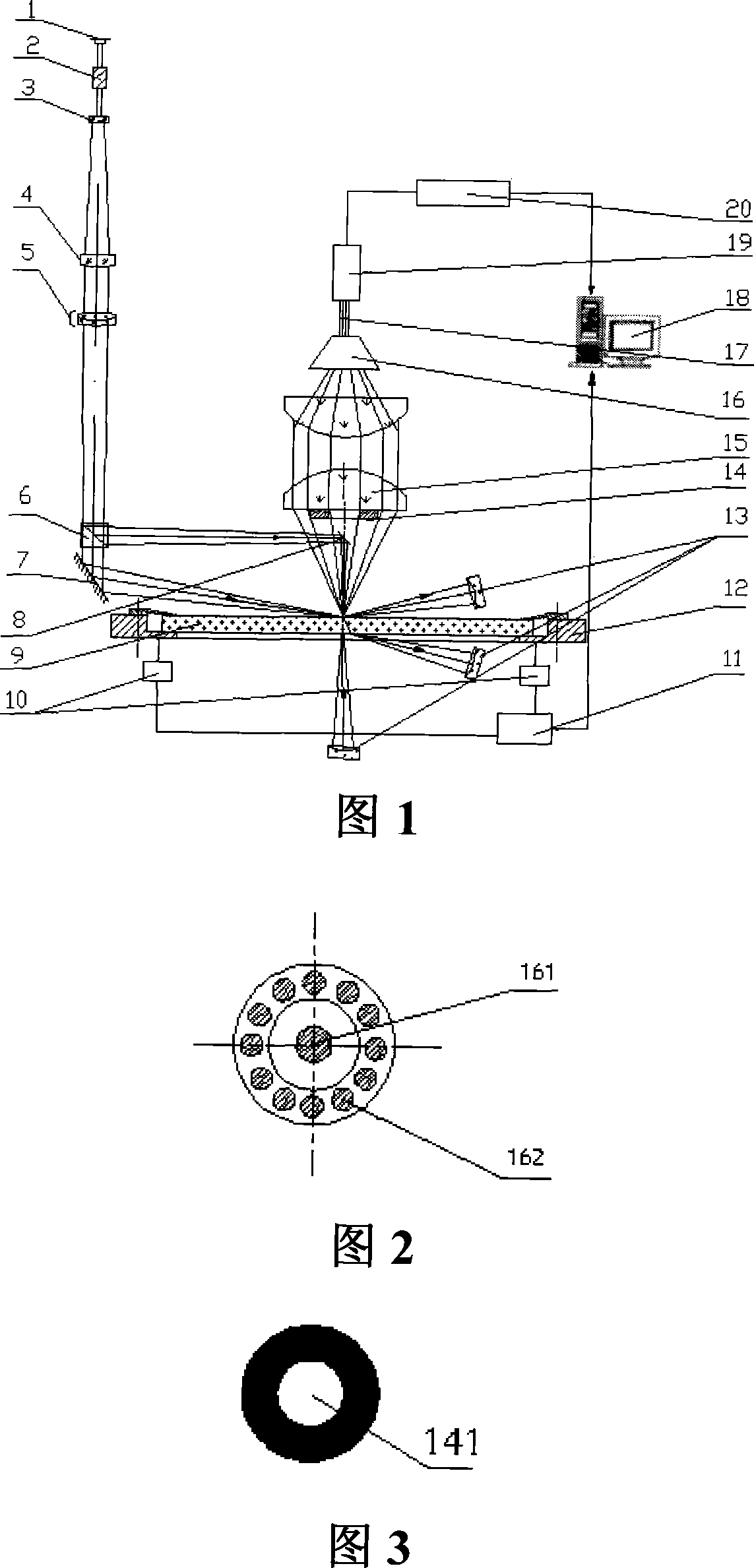 Laser scattering detecting system of optical flat surface blemishes