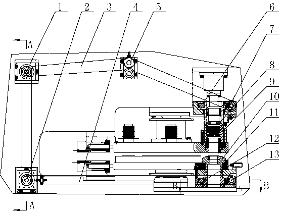 Spout-type die rotary device