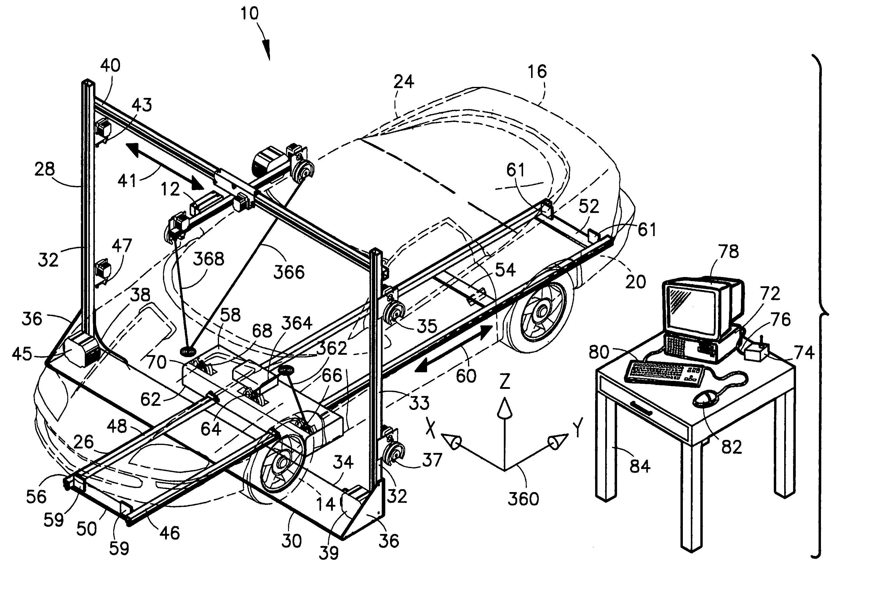 System for measuring points on a vehicle during damage repair