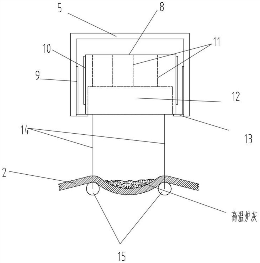 Conveying treatment device for air-cooled high-temperature furnace ash