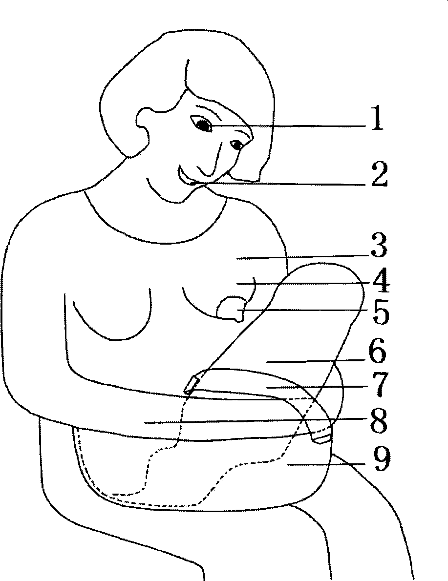 Simulation device for simulating mother and infant care