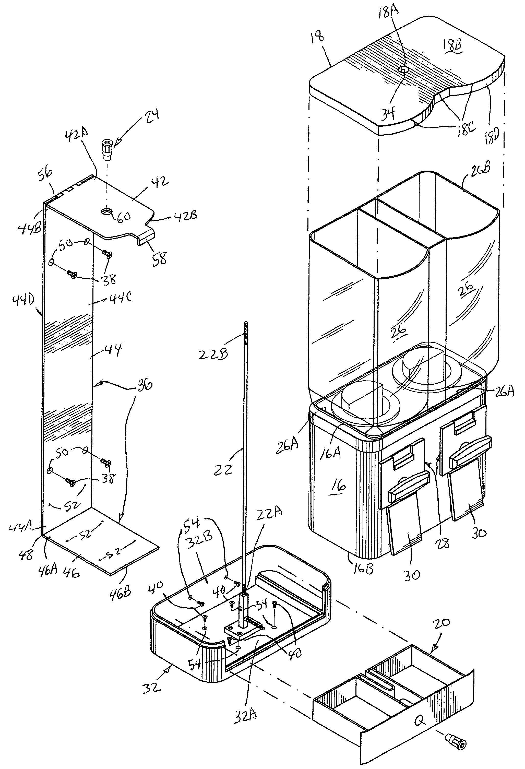 Wall-mountable vending machine support bracket and assembly