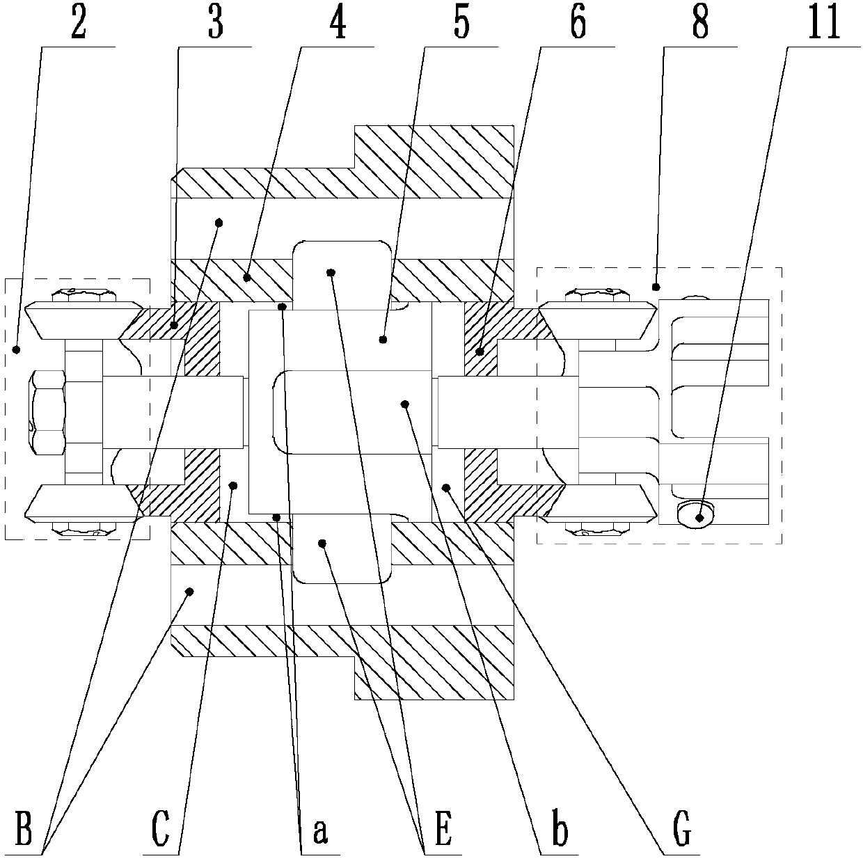Double-link two-dimensional piston type flowmeter