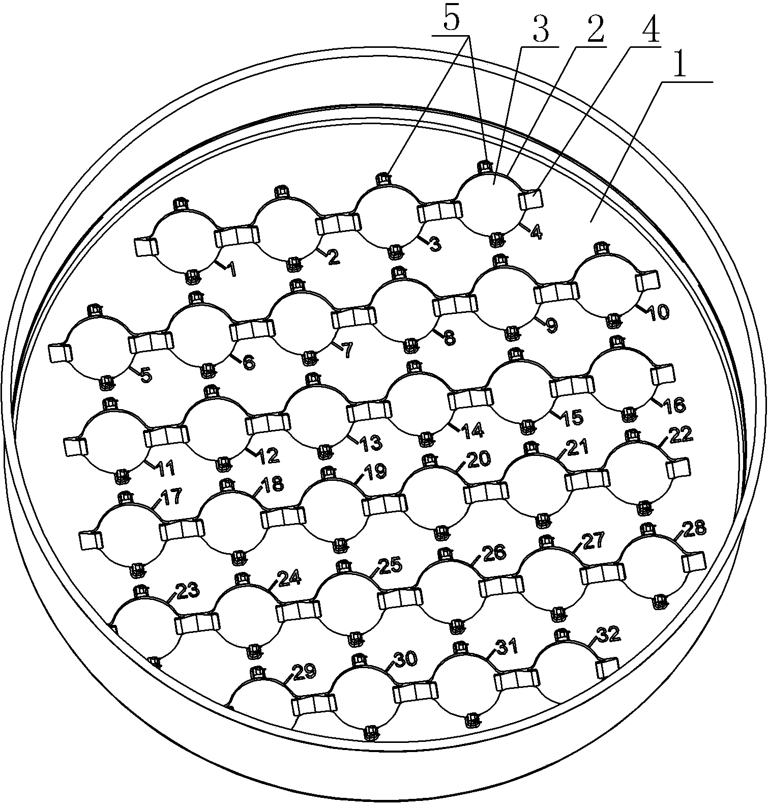 Multi-hole cell culture dish structure