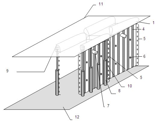 Gob-side entry retaining concrete partition wall construction mold bag and construction method thereof