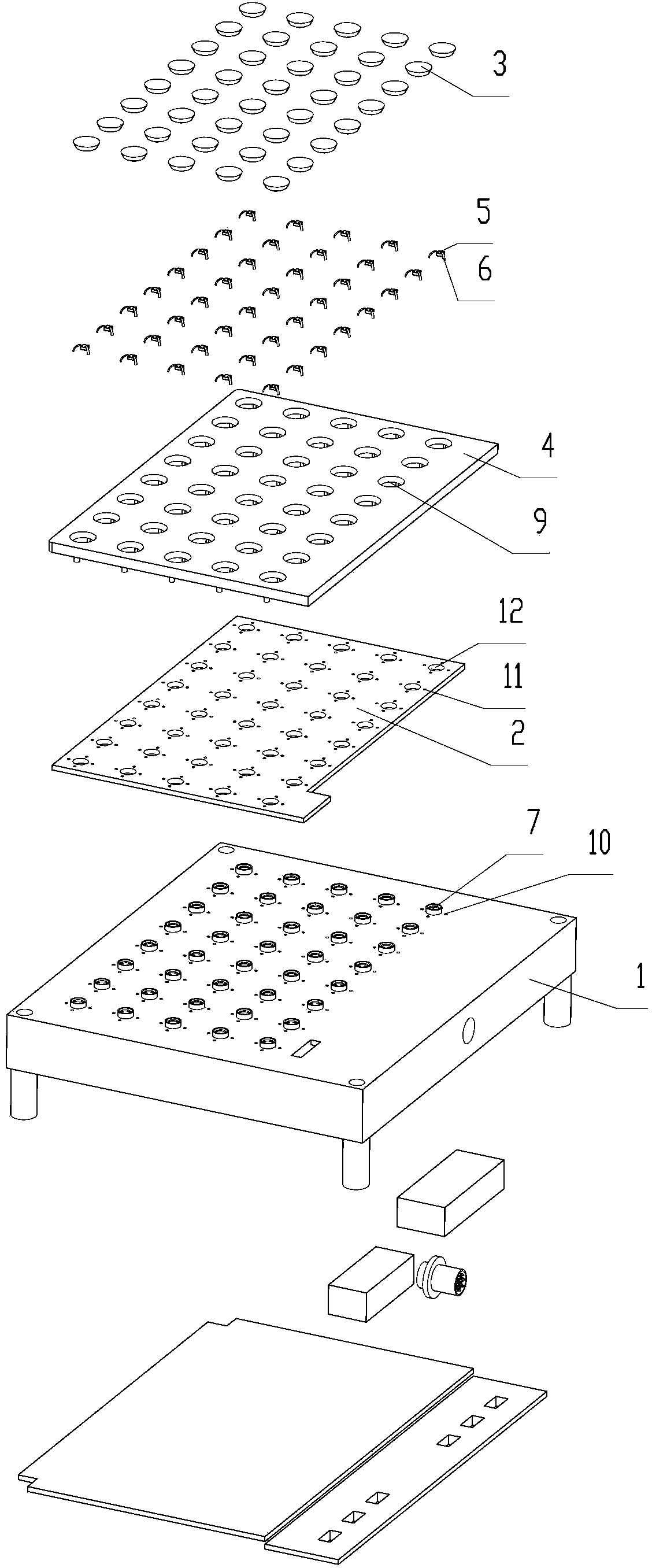 LED (light-emitting diode) dot matrix display screen and combined dot matrix display screen