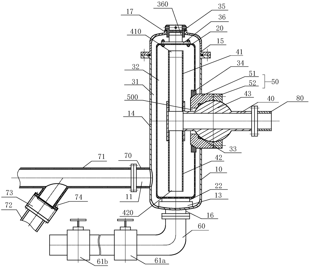 Filter with function of delivering gas and liquid synchronously