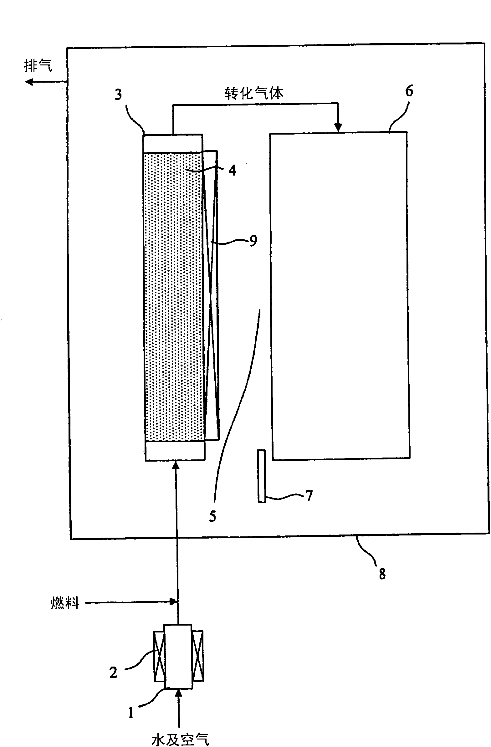 Indirect internally reforming solid oxide fuel cell and a method of stopping same