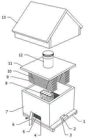 Method and device for pollination of small-area plants by three microbees