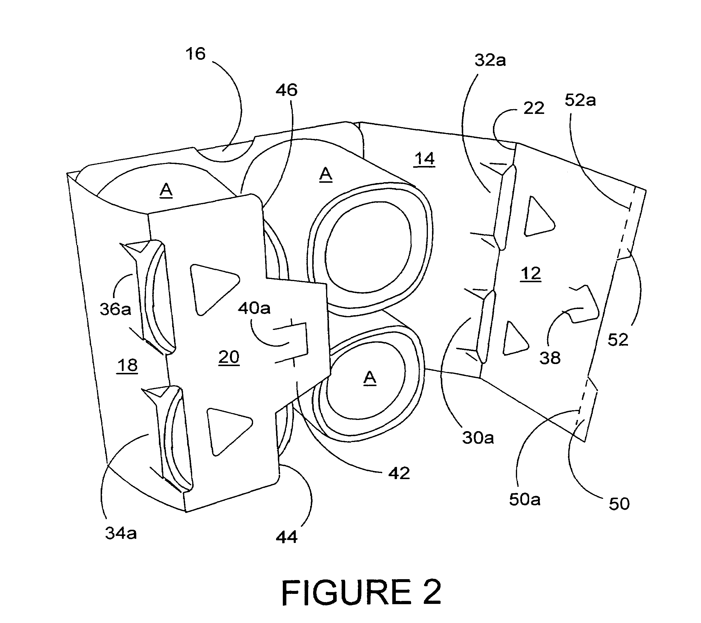 Carton with overlapped base panels and blank therefor