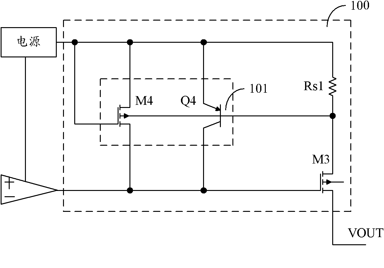 Overcurrent protection circuit of amplifier output stage