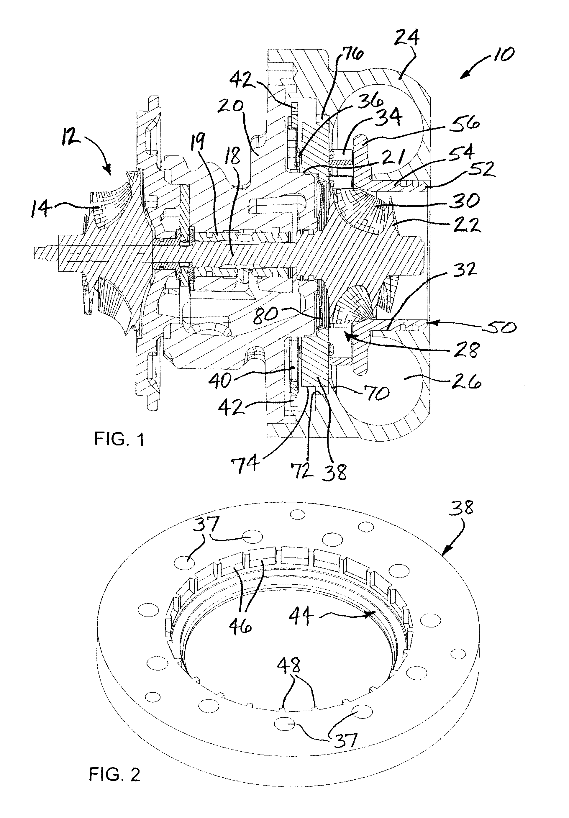 Variable-nozzle cartridge for a turbocharger