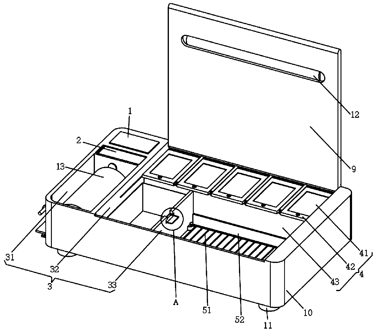 Auxiliary tray for replacing caesarean wound auxiliary materials