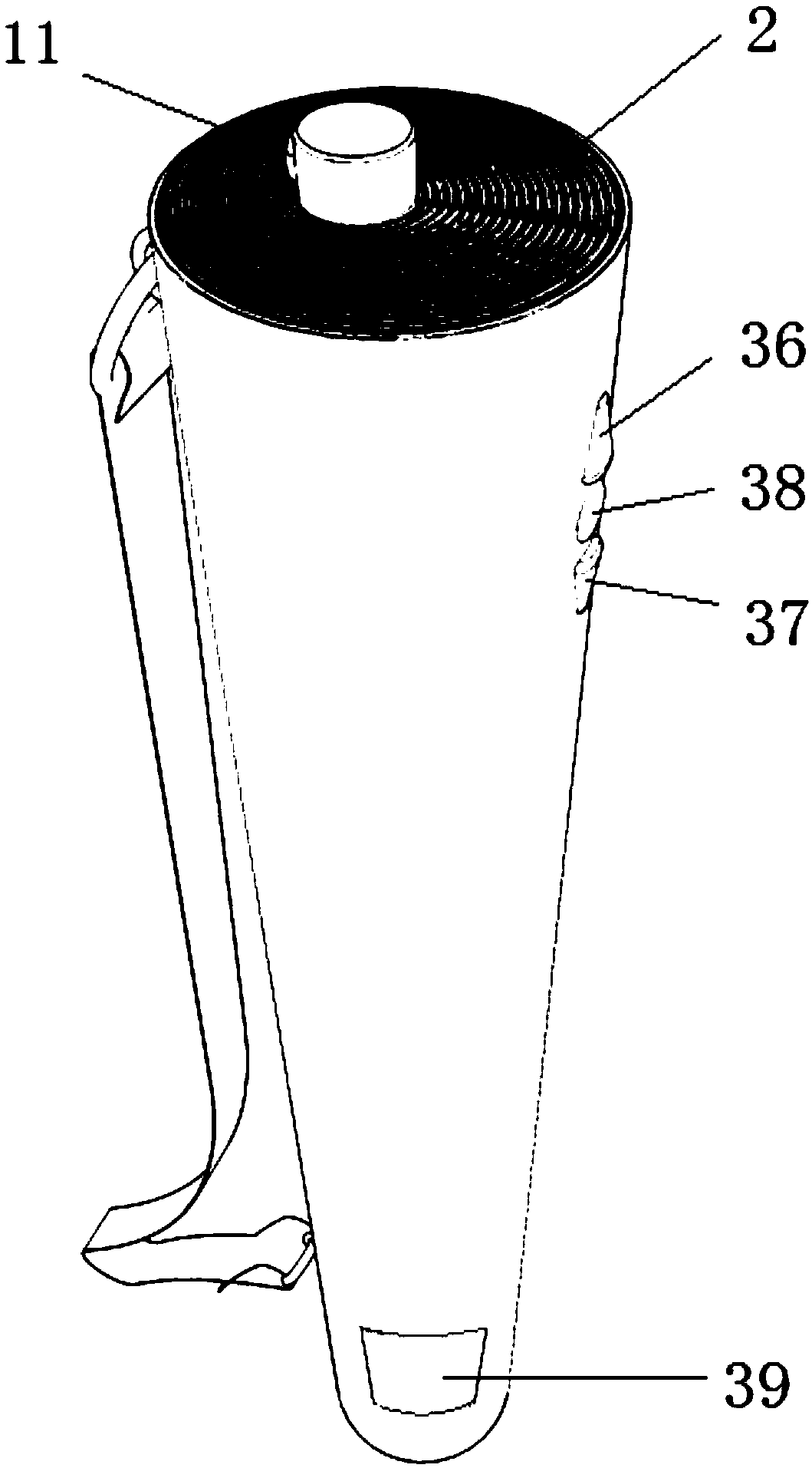 A long-necked automatic telescopic measuring rod