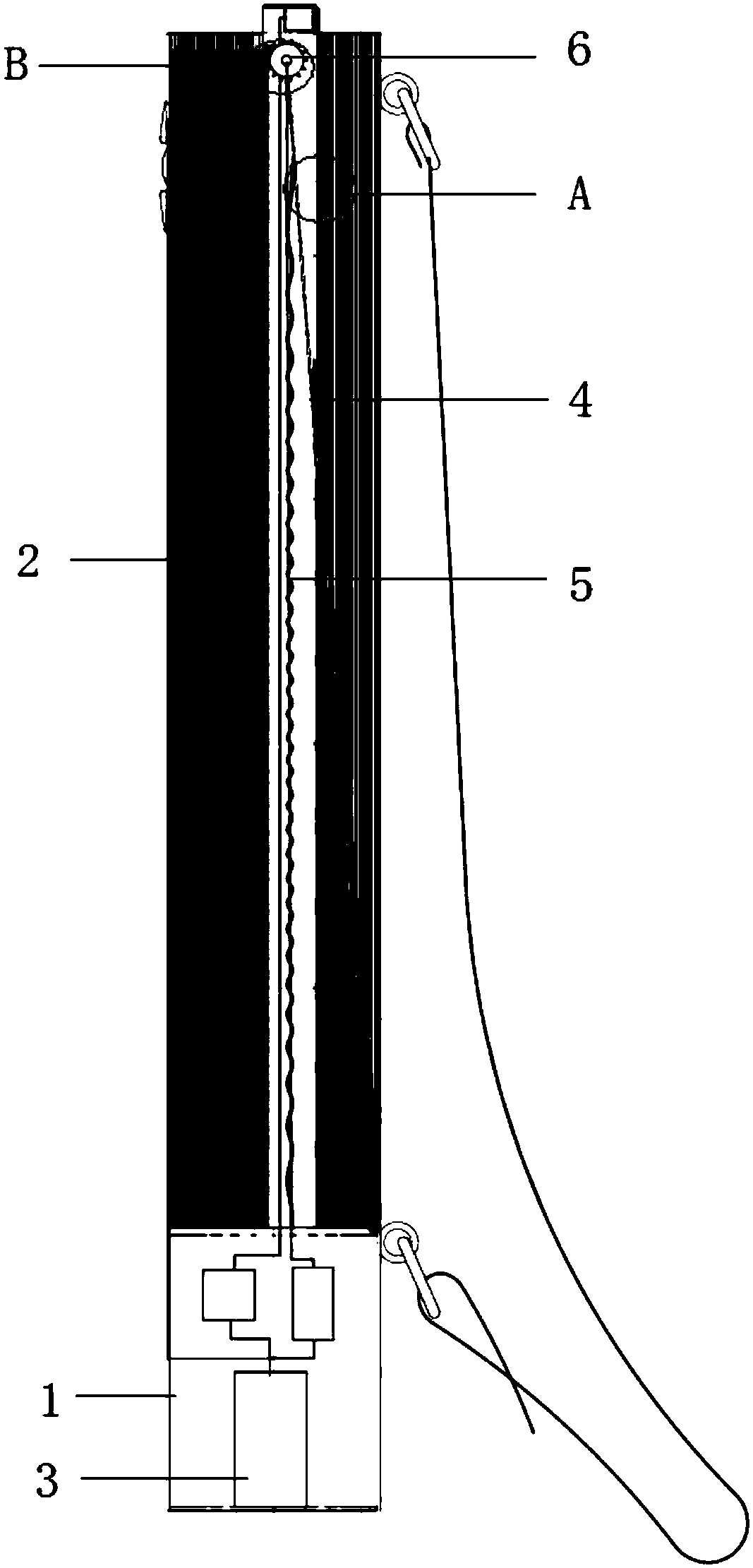 A long-necked automatic telescopic measuring rod
