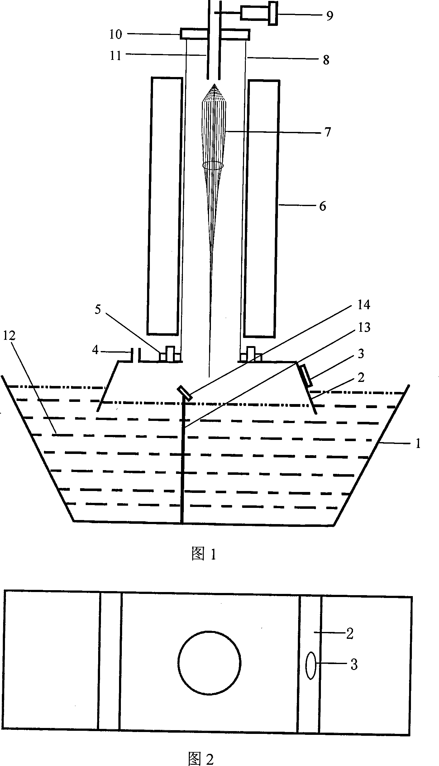 Apparatus and method for producing continuous carbon nano-tube fibre by liquid sealed vapor-phase flow catalytic reaction