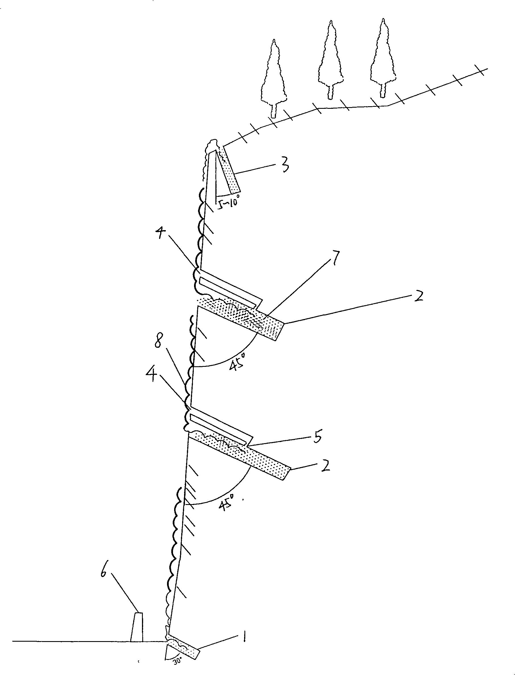Planting hole and method for using planting hole to green rock slope and breakage mountain body
