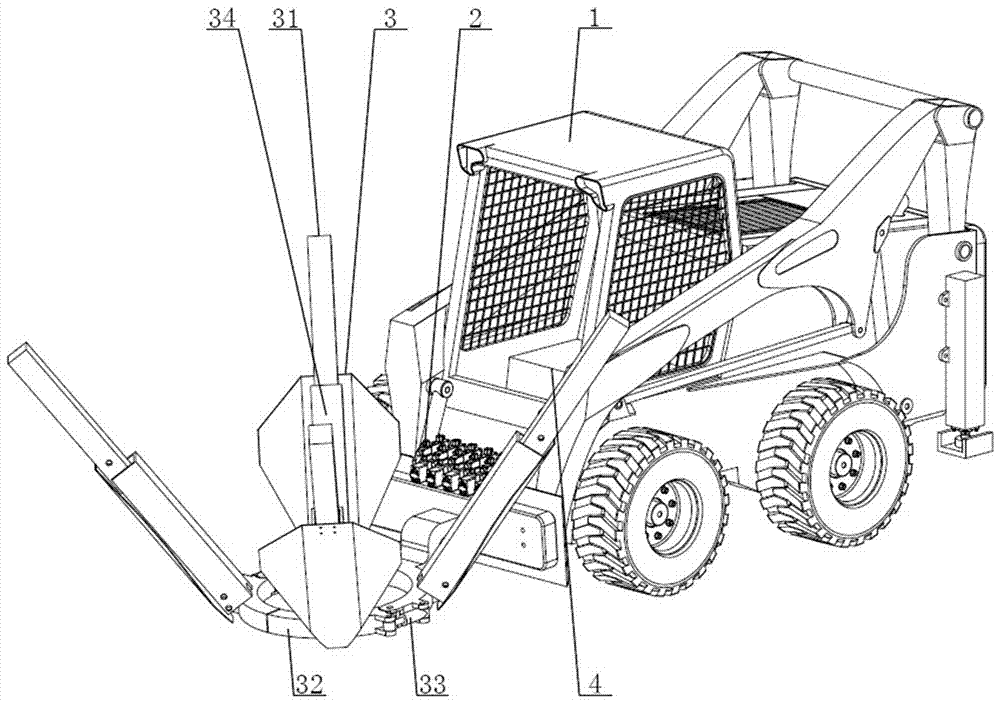 Hydraulically-controlled vibrating type tree-planting machine