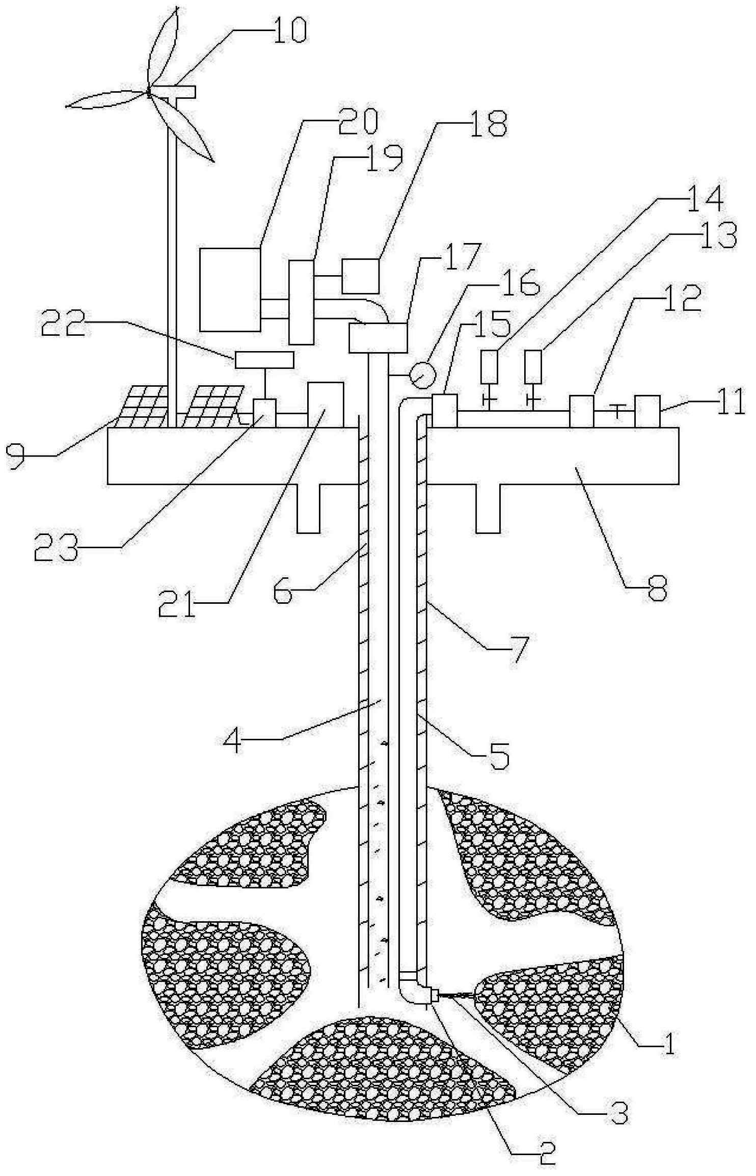In-situ submarine natural gas hydrate exploiting device and method thereof