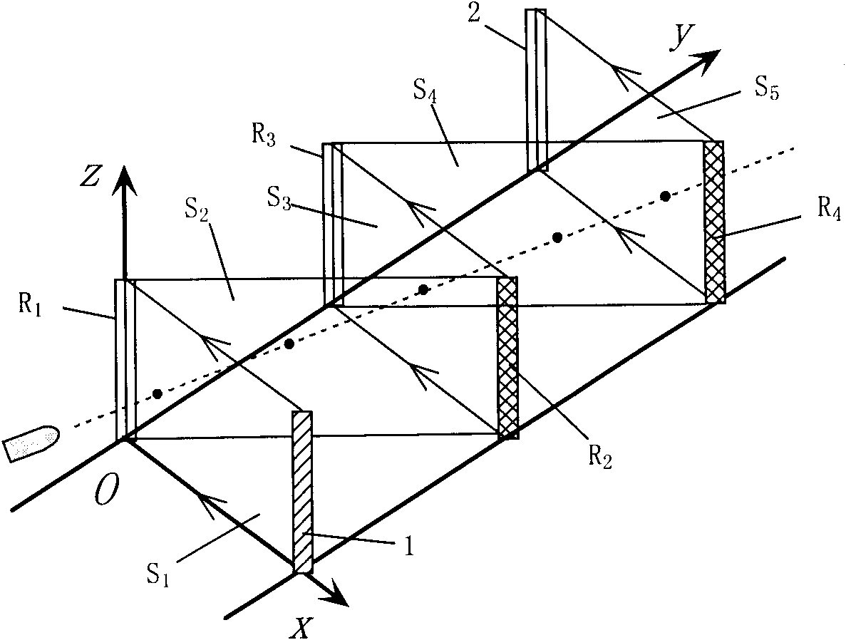 Method for locating speed measurement of single-row light source double Z shaped reflective light screen target