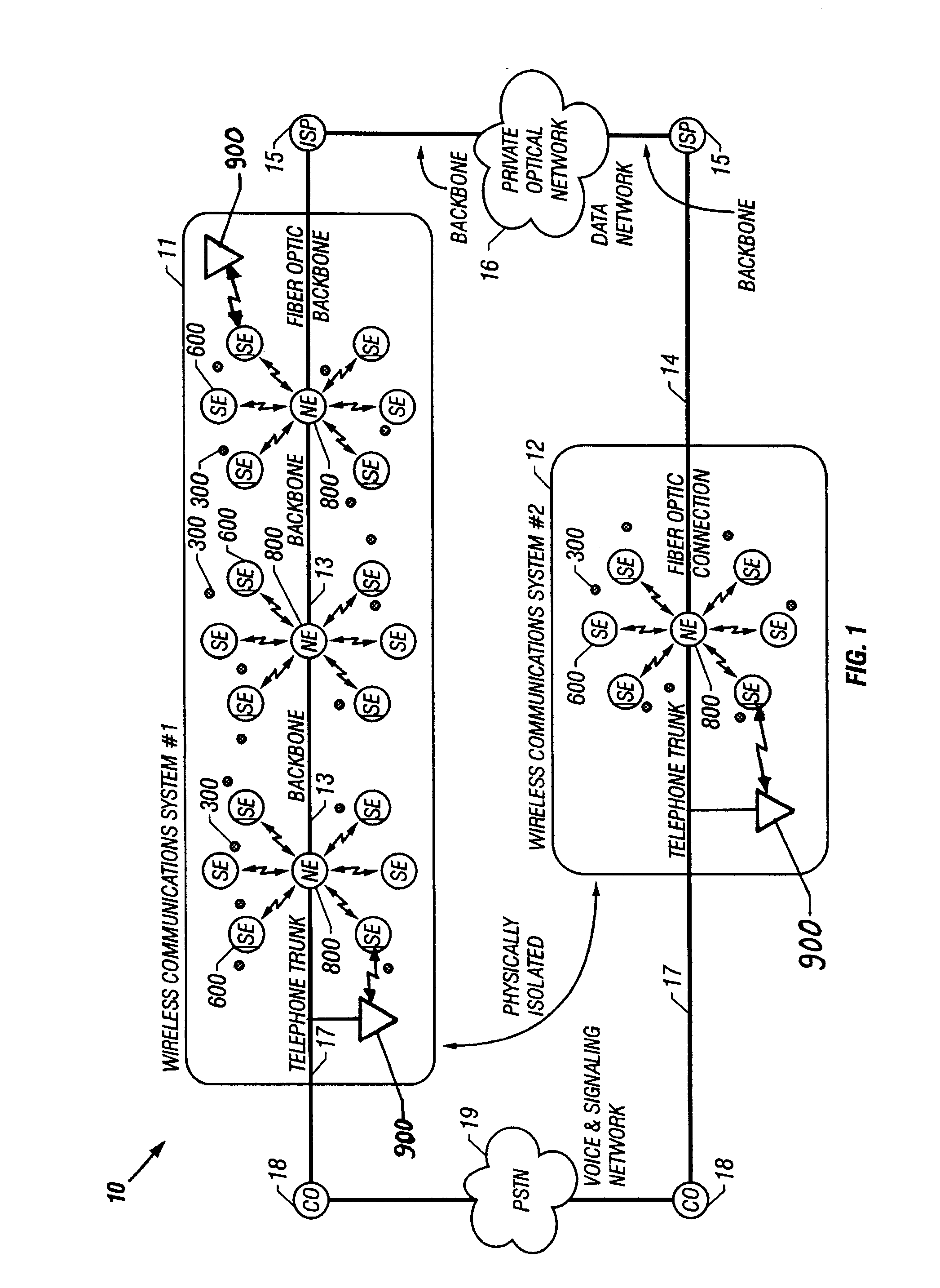 Wireless communication device with multiple external communication links