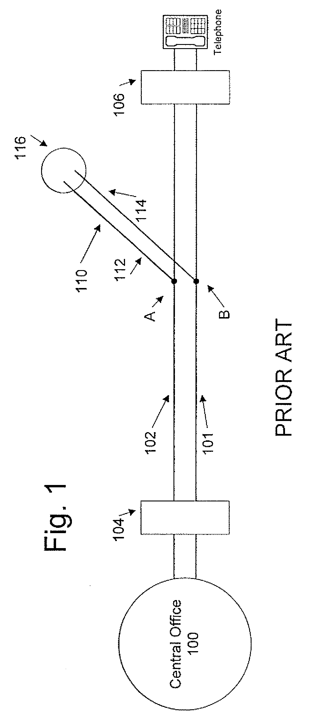 Device and method for suppressing DSL signal echo induced by bridgetap