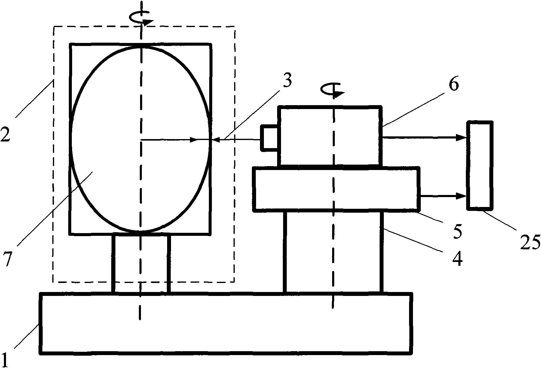 Swing mirror angle scanning characteristic test device for camera