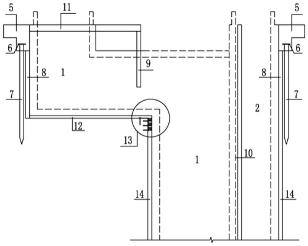 Special-shaped upside-down well wall construction method for simultaneously building vertical shaft and throwing-out air shaft