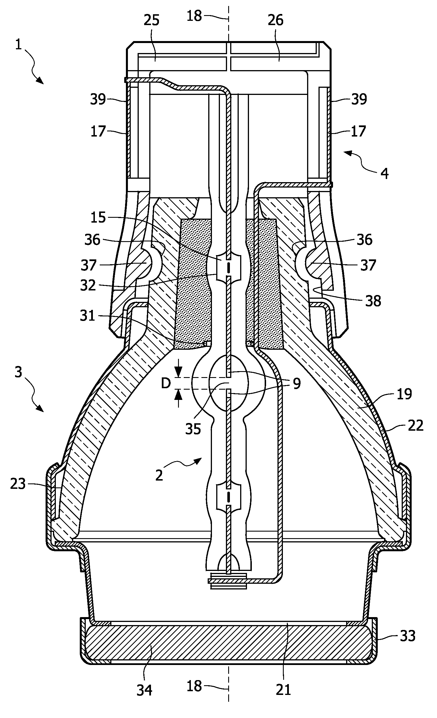 Capped lamp/reflector unit