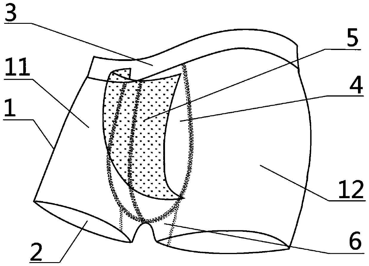 Boy large-surrounding antibacterial underpants and manufacturing method