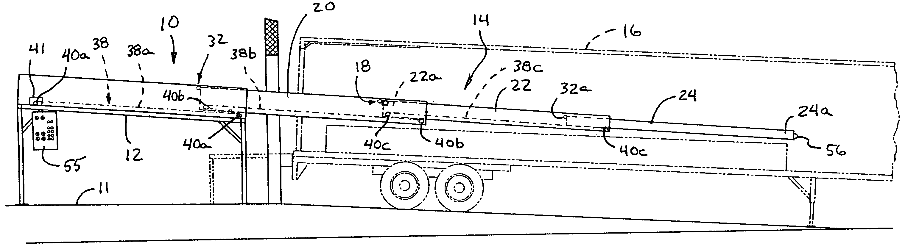 Extendable conveyor with boom brake