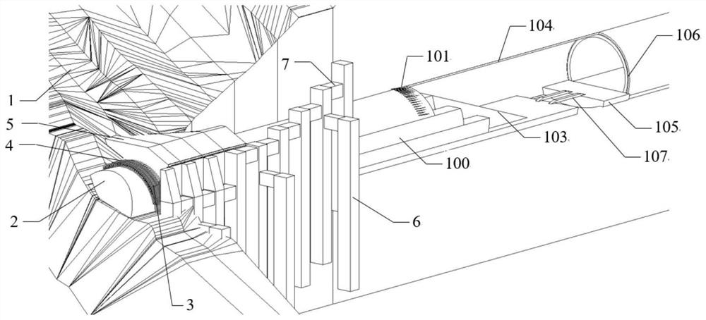 Construction method of open-arch concealed half-wall and half-arch protection structure of shallow-buried bias tunnel penetrating through accumulation body