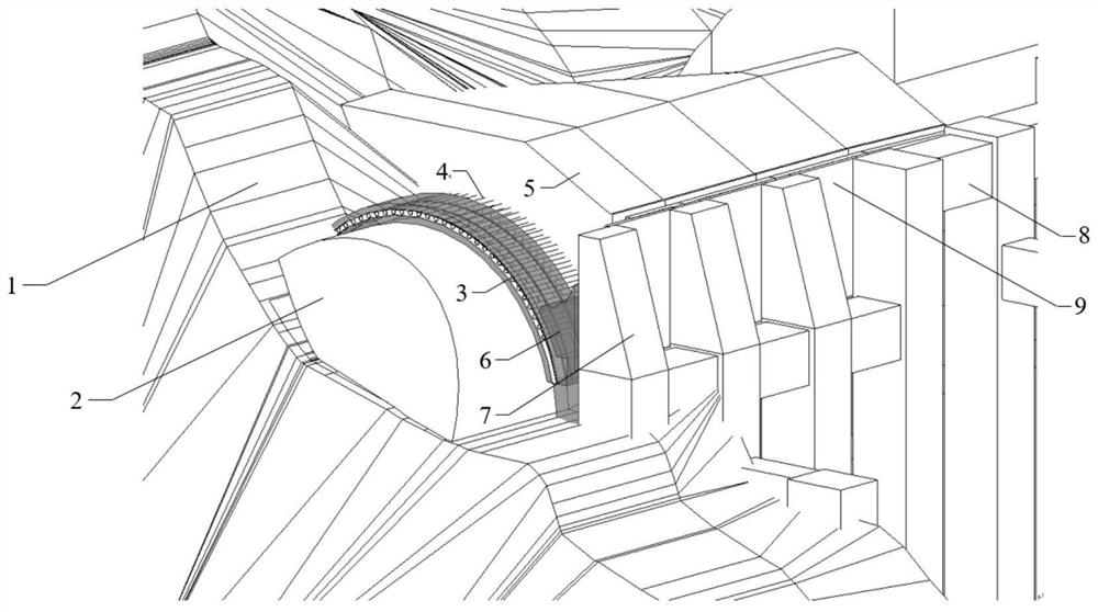 Construction method of open-arch concealed half-wall and half-arch protection structure of shallow-buried bias tunnel penetrating through accumulation body