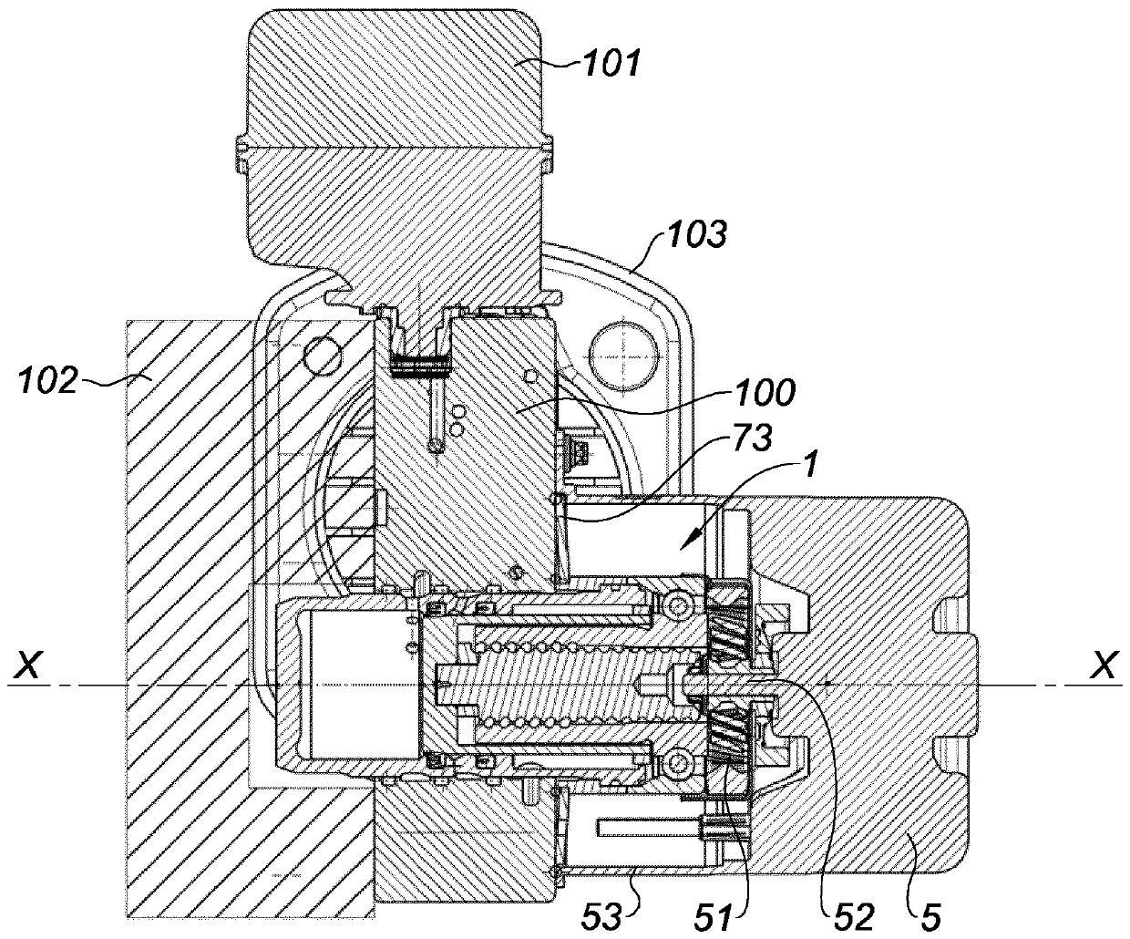 Integrated hydraulic module of an electrohydraulic servo brake
