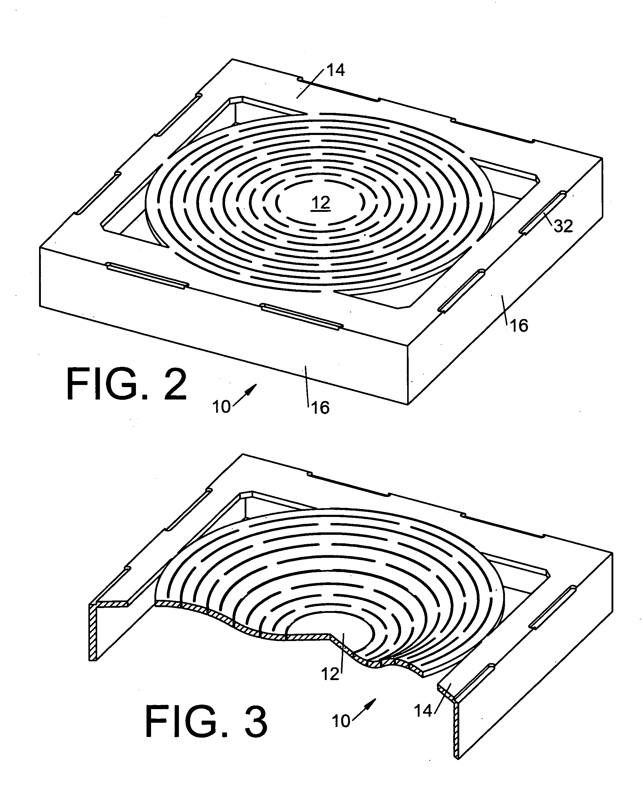 Suspension / retention packaging