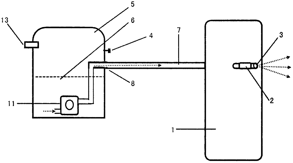 Shield with spraying device