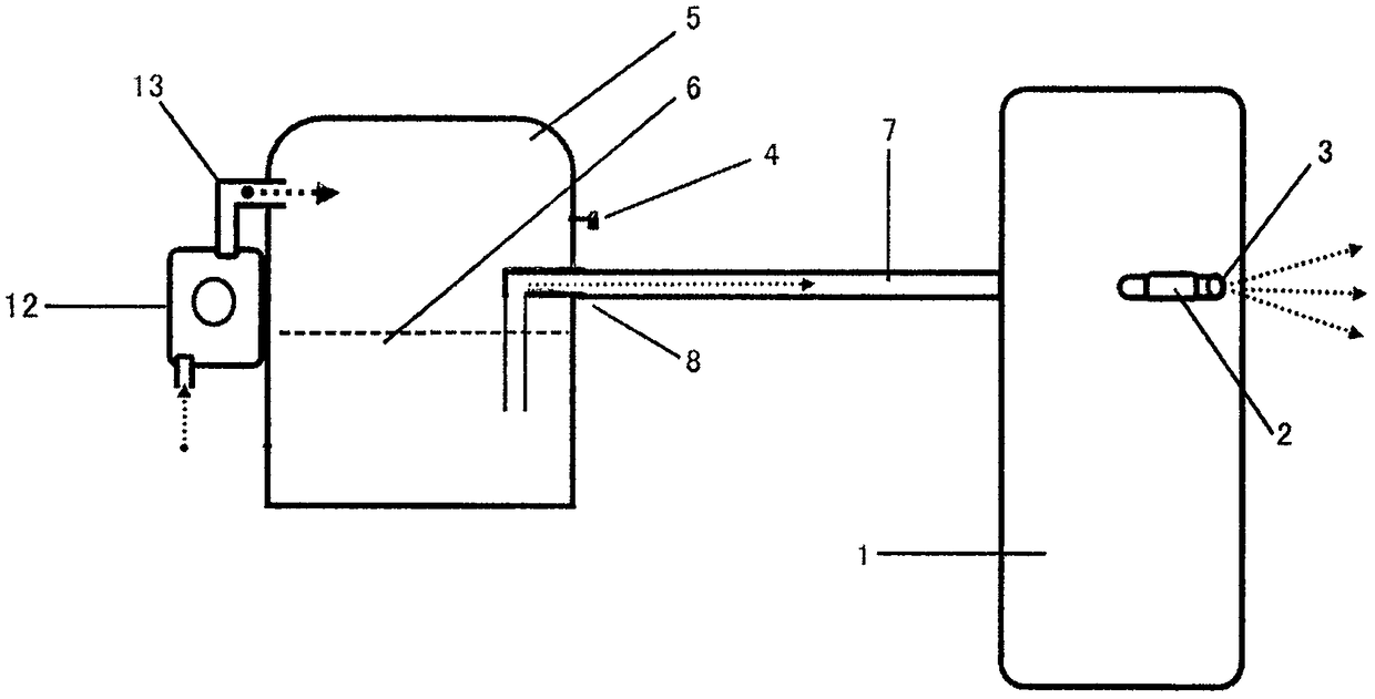 Shield with spraying device