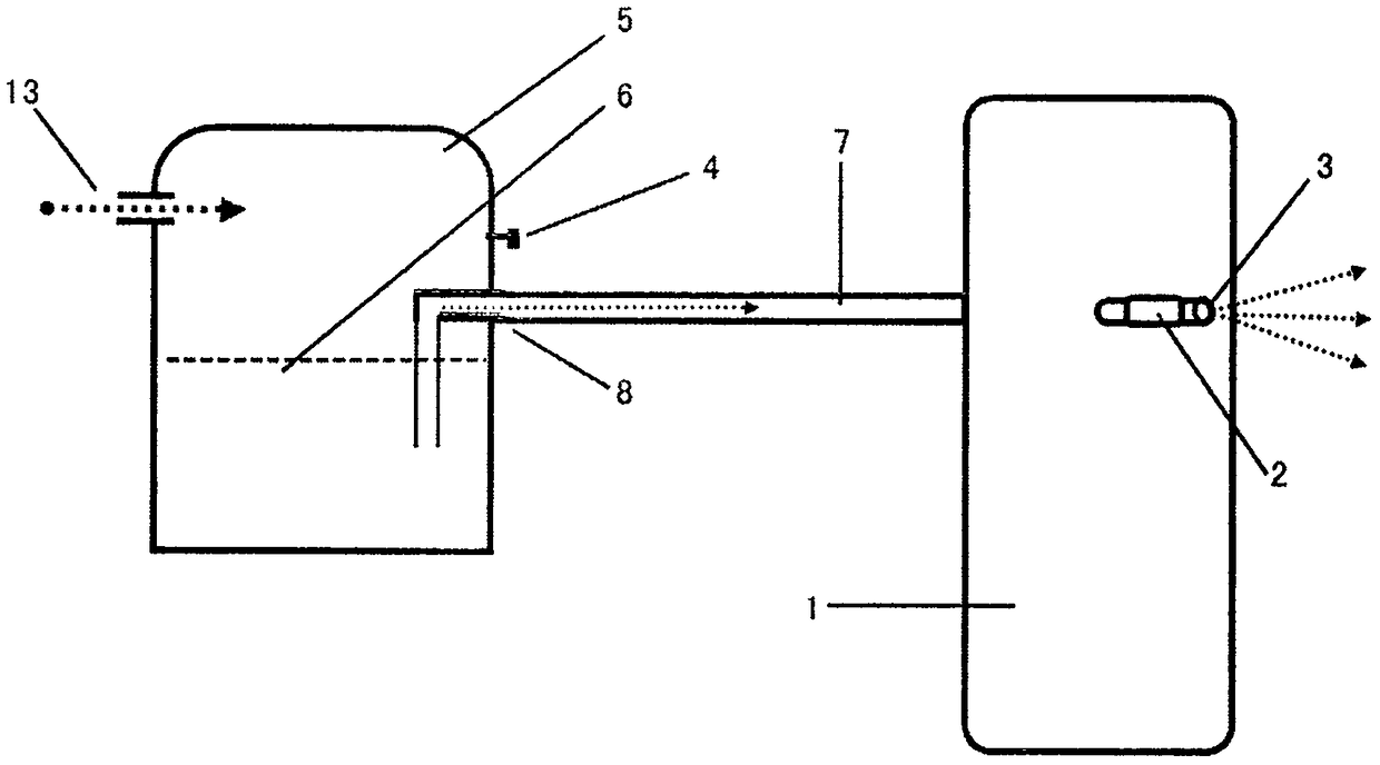 Shield with spraying device