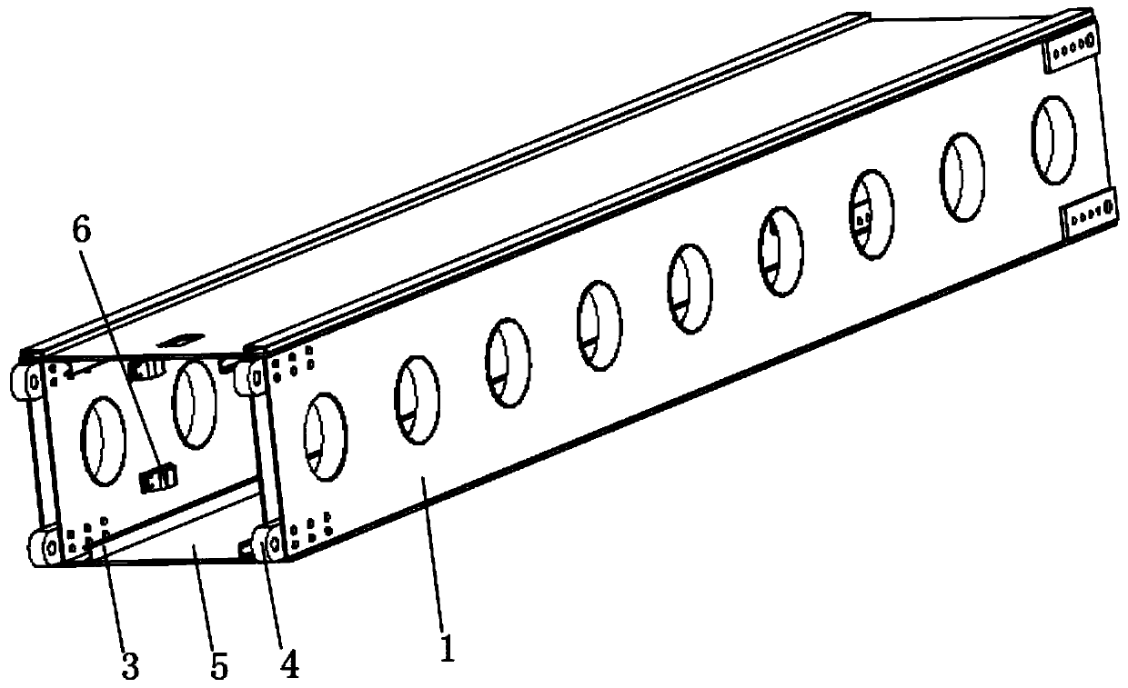 Machine arm structure of bridge erecting machine
