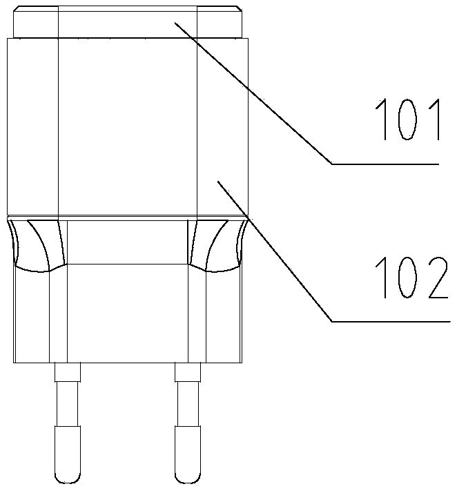Automatic feeding device for the lower cover of the charger