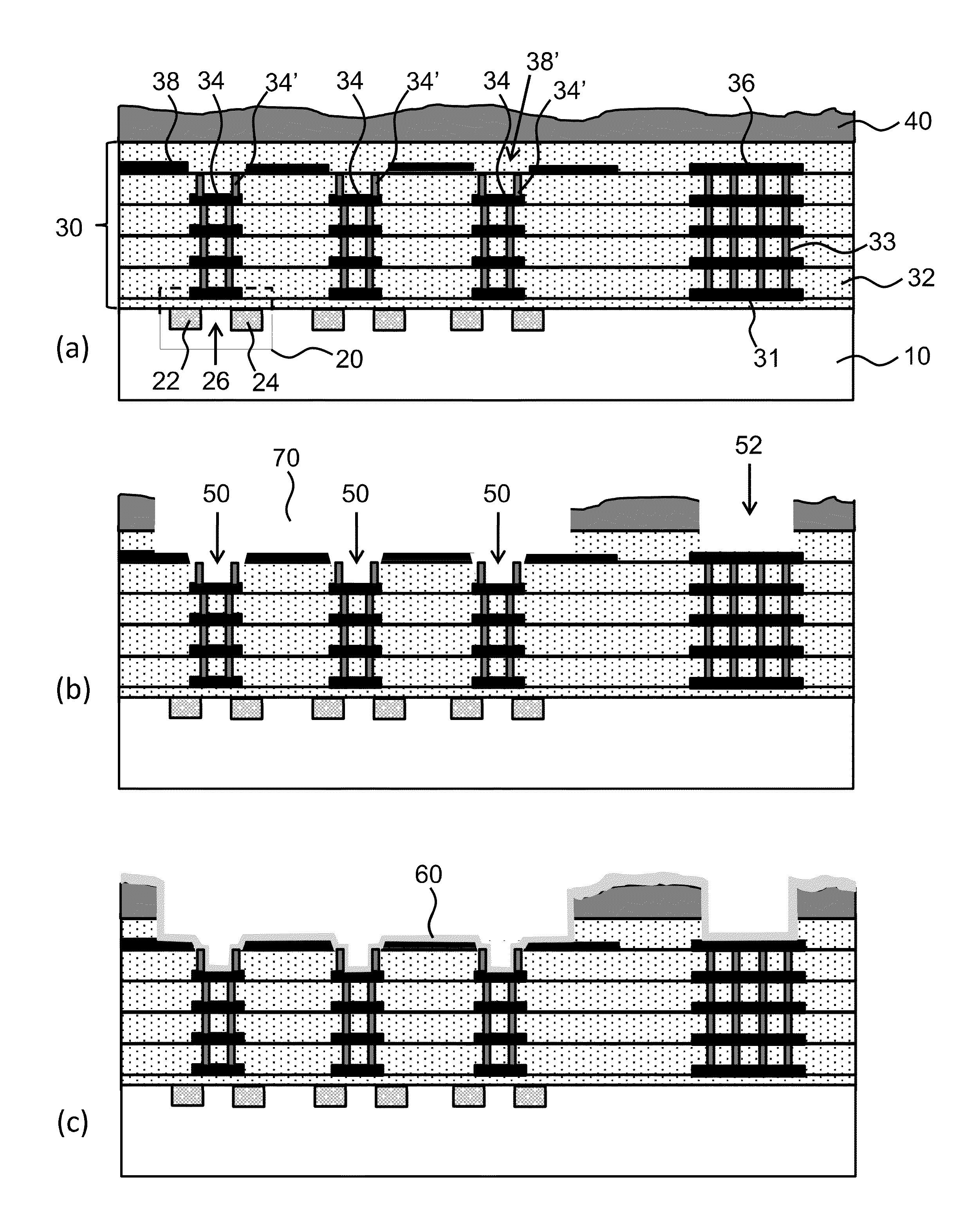 Integrated circuit with sensors and manufacturing method