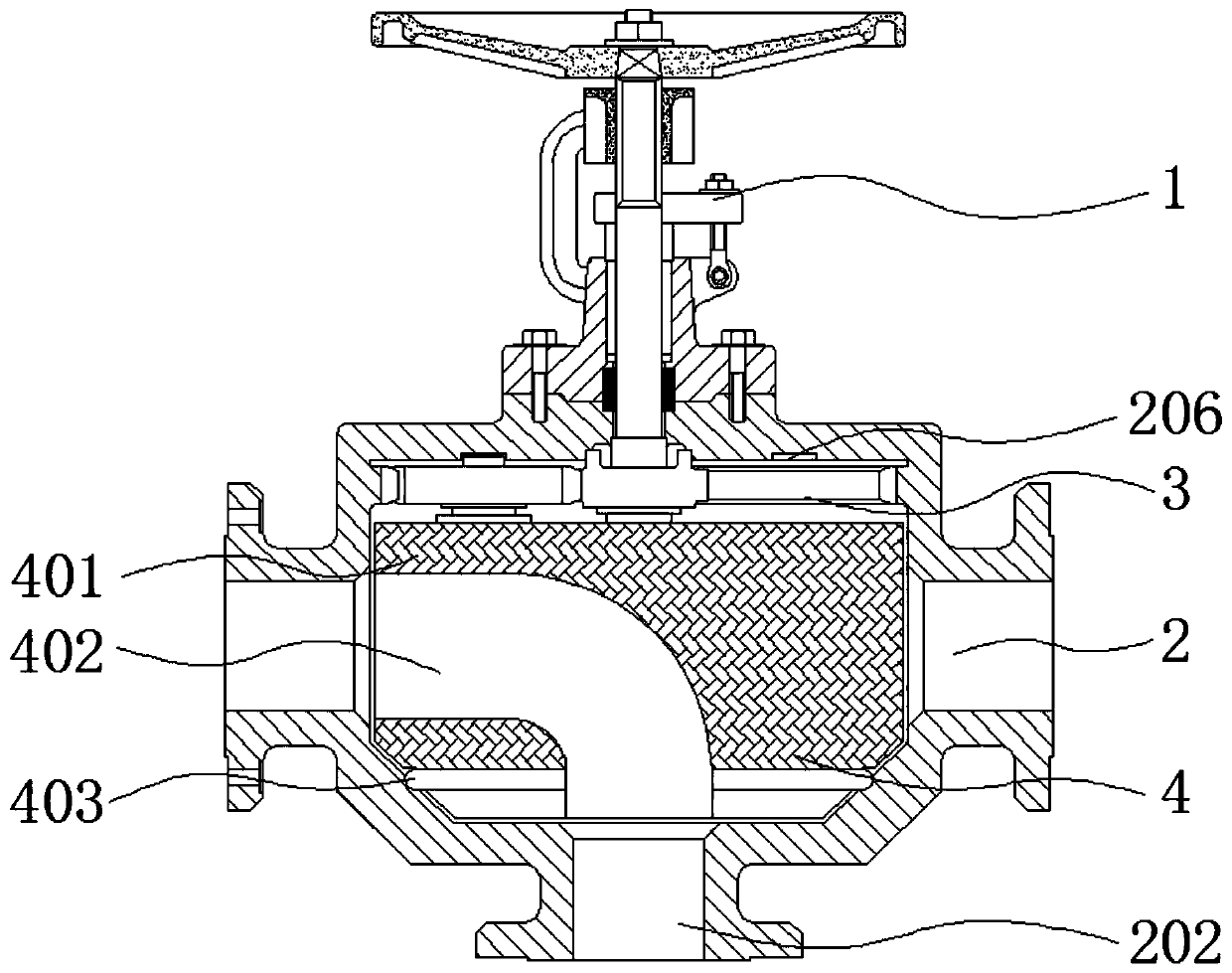 Valve capable of changing gas flow direction