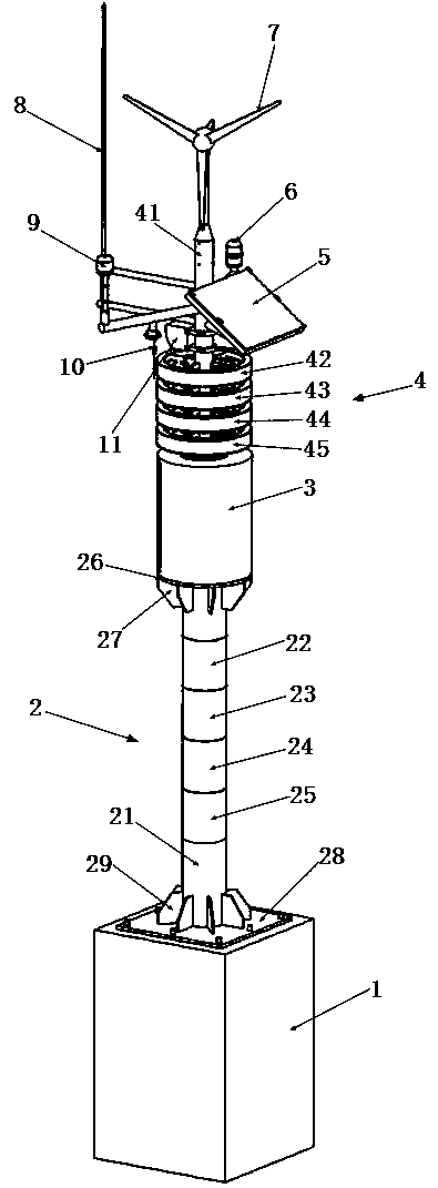 Storm tide level identification alarm station and alarm lamp structure thereof