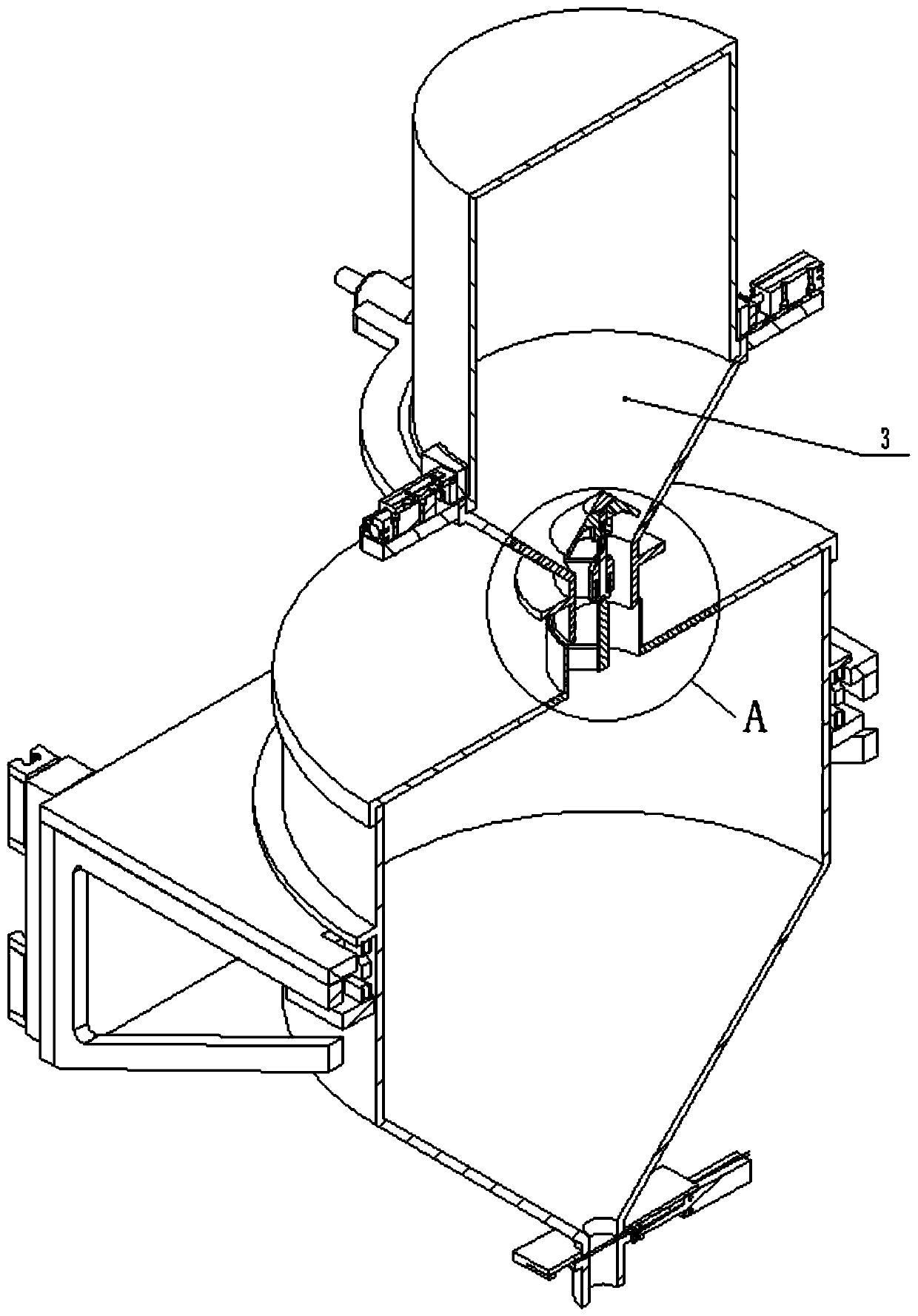 Auxiliary feeding device for filling in rubber mold with energetic materials