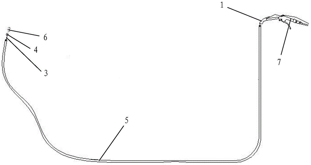 Lead mounting device and lead mounting method of concealed and buried wiring pipe